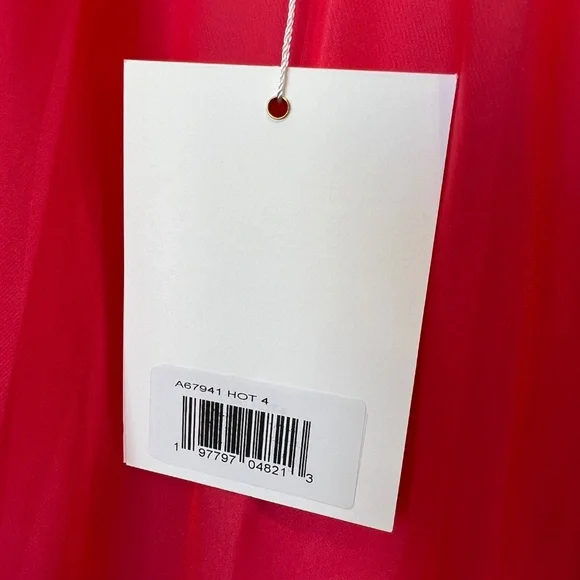 NWT Mac Duggal A67941 Pink Chiffon Evening Gown Maxi Dress Corset Back 4 Ieena - Picture 11 of 12